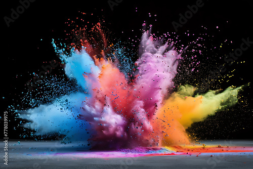 Vibrant color explosion background radiates energy and creativity  perfect for dynamic designs and artistic concepts.