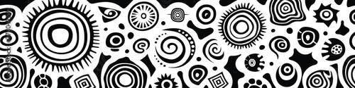 Ethnic seamless border, primitive ethnic elements, vector design, banner