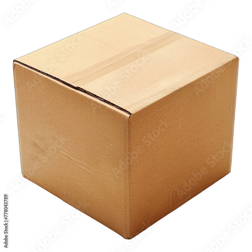 Blank brown cardboard box isolated on white background