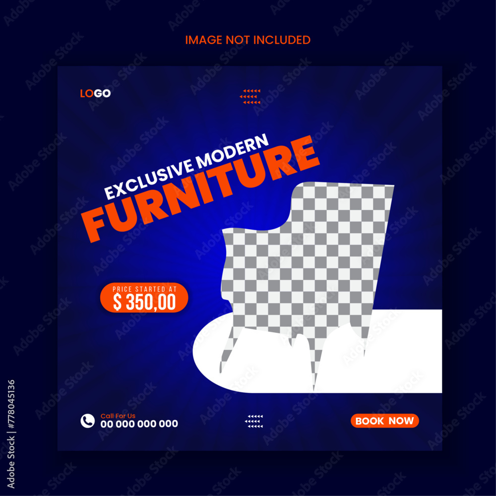 Furniture social media post template, social media post template for furniture sale. Vector design with a place for photo. Suitable for social media ads, flyers, sign, banners, and web ads. Furniture social media post template, social media post template for furniture sale. Vector design with a place for photo. Suitable for social media ads, flyers, sign, banners, and web ads.