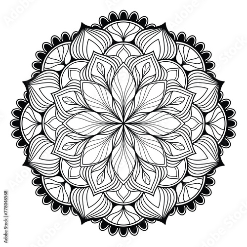 Elegance mandala graphic element design on white background. Vector illustration.