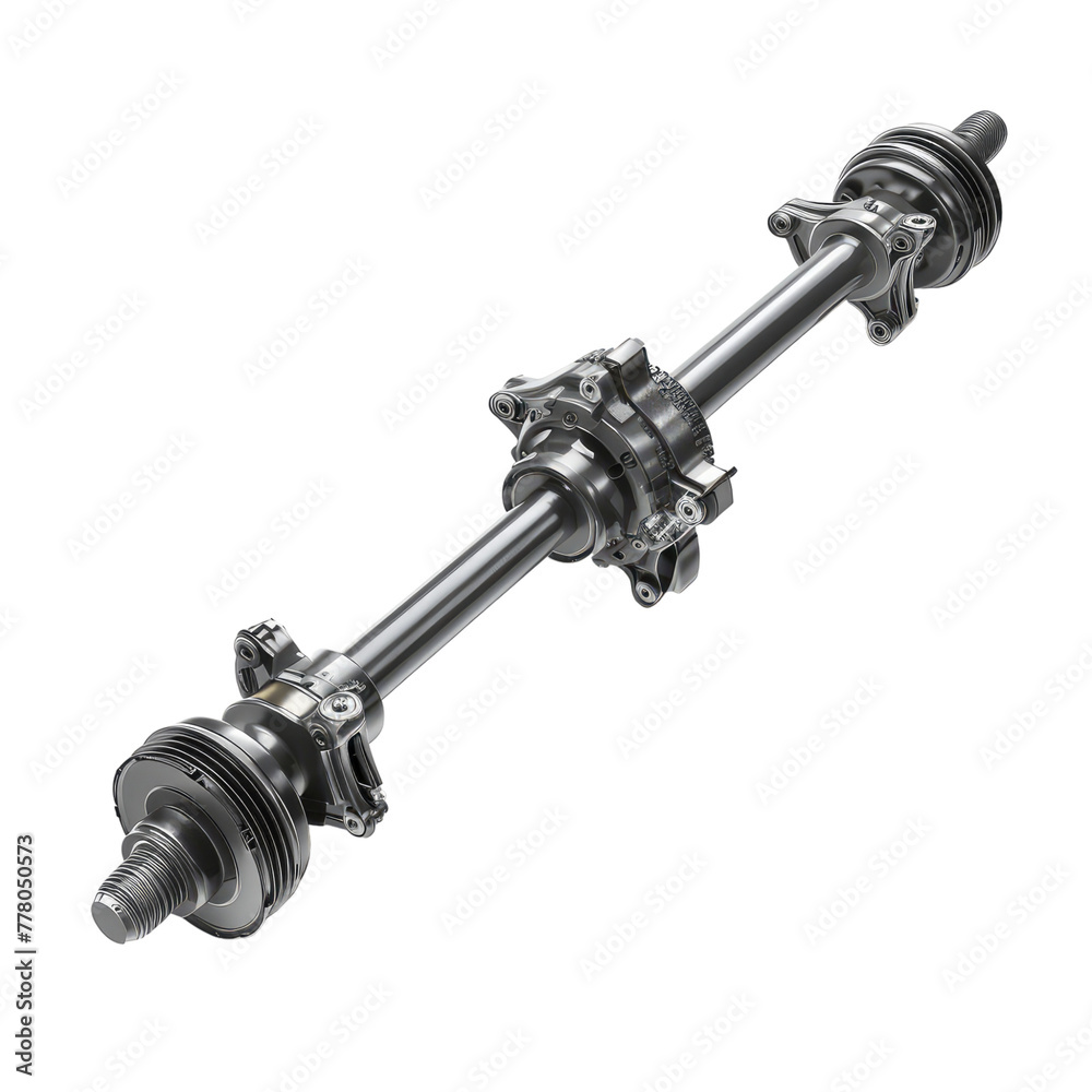 Car front axle shaft isolated on white background Car front axle shaft isolated on white background