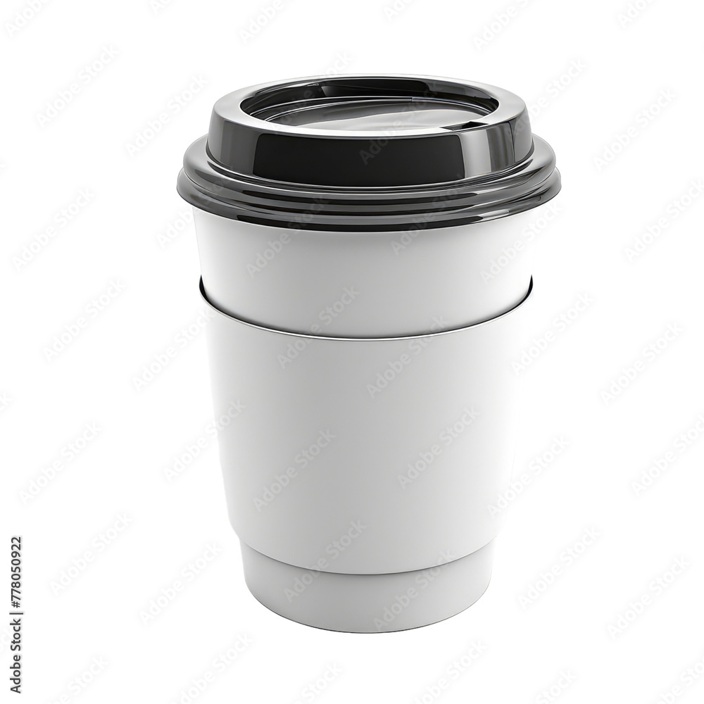 Coffee cup with tin can lid isolated on white background Coffee cup with tin can lid isolated on white background