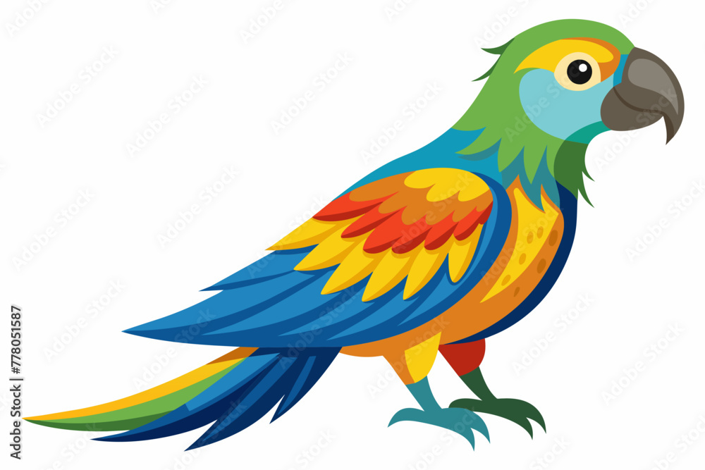  parrot-bird--on-white-background-vector-illustration 