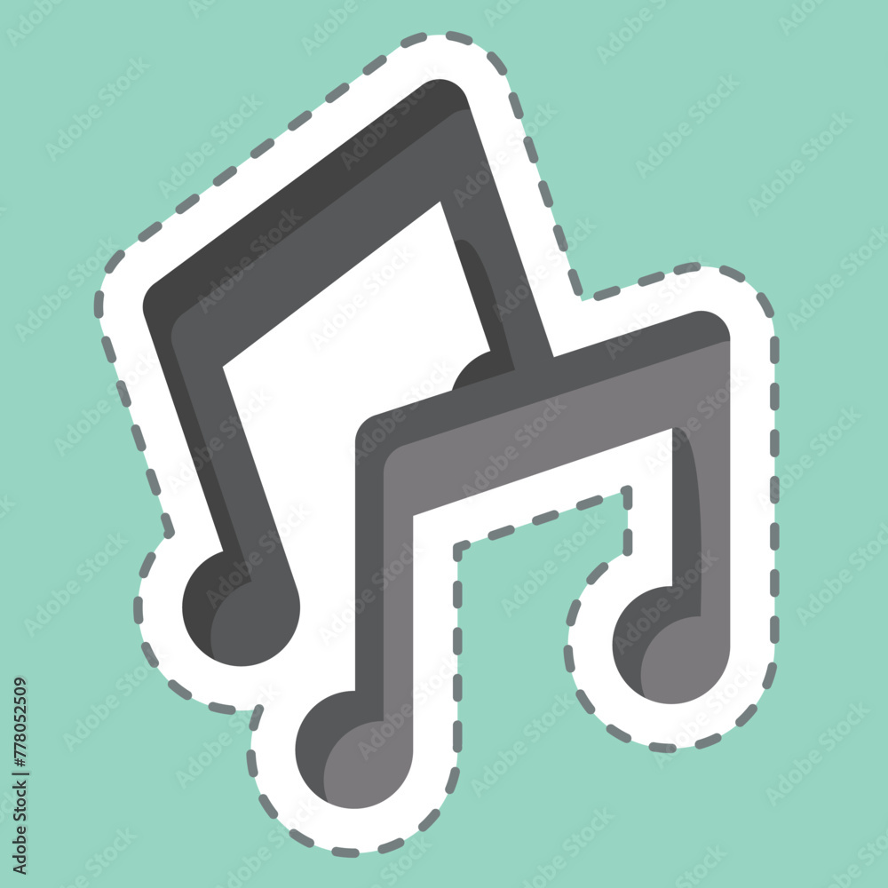 Sticker line cut Sound Track. related to Entertainment symbol. simple design illustration Sticker line cut Sound Track. related to Entertainment symbol. simple design illustration