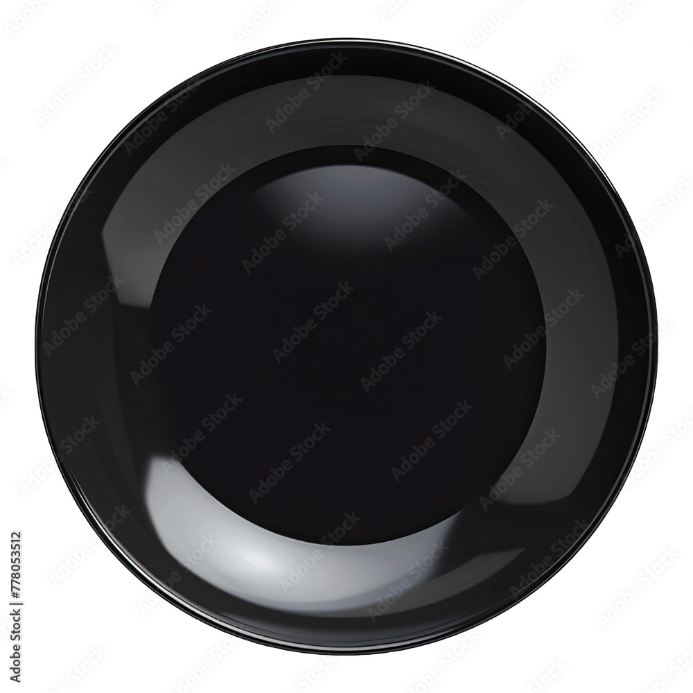 Empty porcelain black ceramic plate isolated on transparent background Empty porcelain black ceramic plate isolated on transparent background