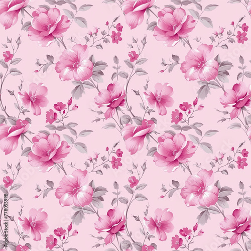 Floral pink color  Beautiful form natural  seamless pattern.