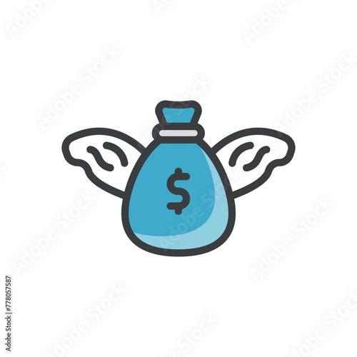 Chasing Money vector icon.