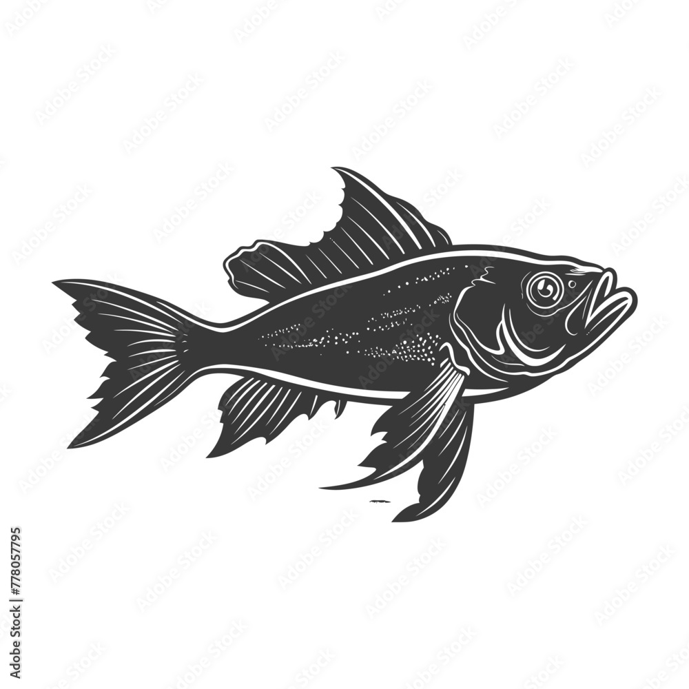 Silhouette Cod Fish animal black color only Silhouette Cod Fish animal black color only