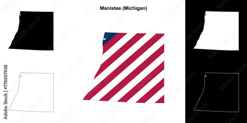 Manistee County (Michigan) outline map set Manistee County (Michigan) outline map set