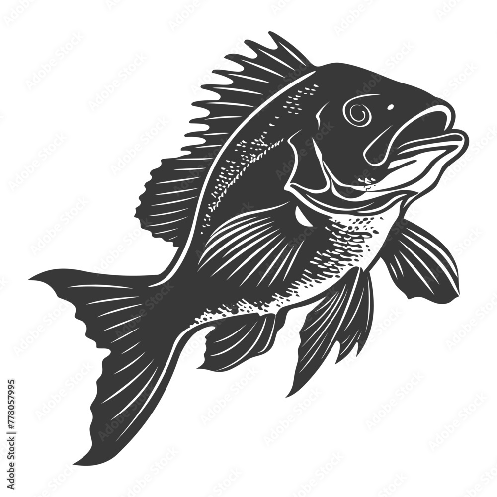Silhouette Cod Fish animal black color only Silhouette Cod Fish animal black color only