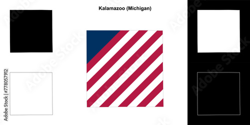 Kalamazoo County (Michigan) outline map set