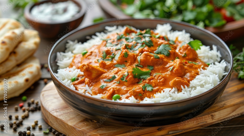 Plate of Food With Rice and Meat