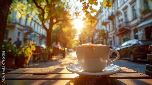 Coffee Cup on Wooden Table