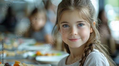 Smiling Young Girl With Blue Eyes