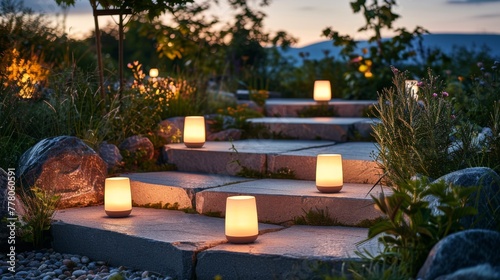 Illuminated Steps With Candles