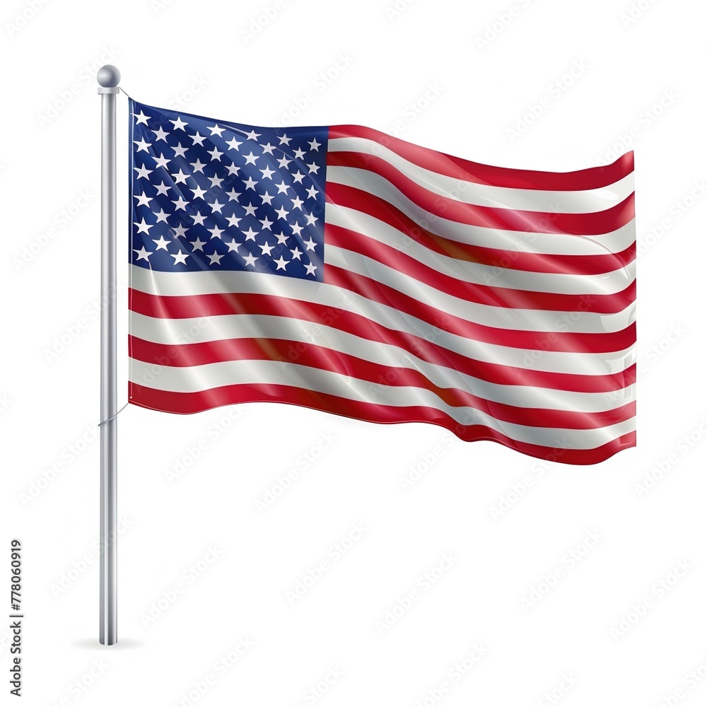 USA america Flag isolated on white background USA america Flag isolated on white background