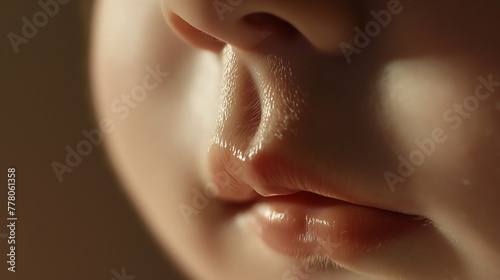 close up of a baby face 