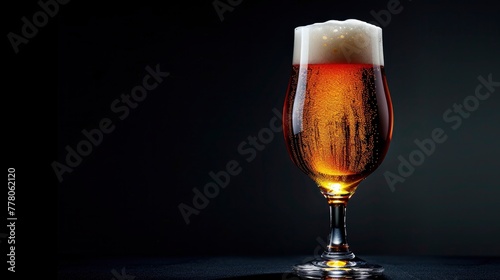 full glass of pale ale beer
