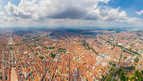 Turin, Italy. Panorama of the central part of the city. Aerial view