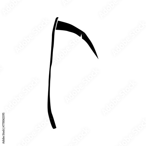 Scythe icon vector. Death illustration sign. Halloween symbol or logo.