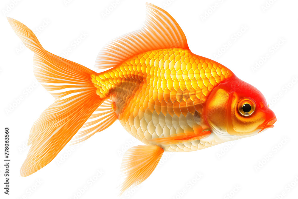 Goldfish as an illustration isolated on transparent background.