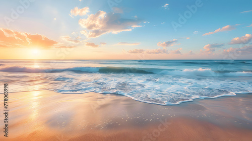 The beach is covered with golden sand