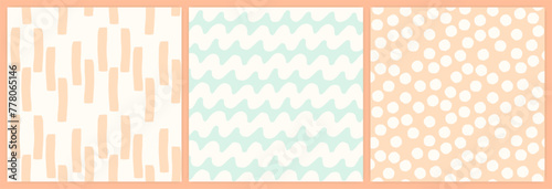 Wallpaper Mural Abstract shapes seamless pattern set in a muted pastel color palette. Torontodigital.ca