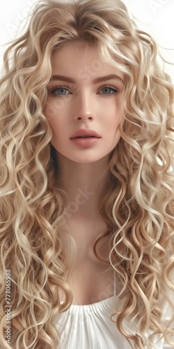 beautiful long blond wavy hair style on a beautiful model 