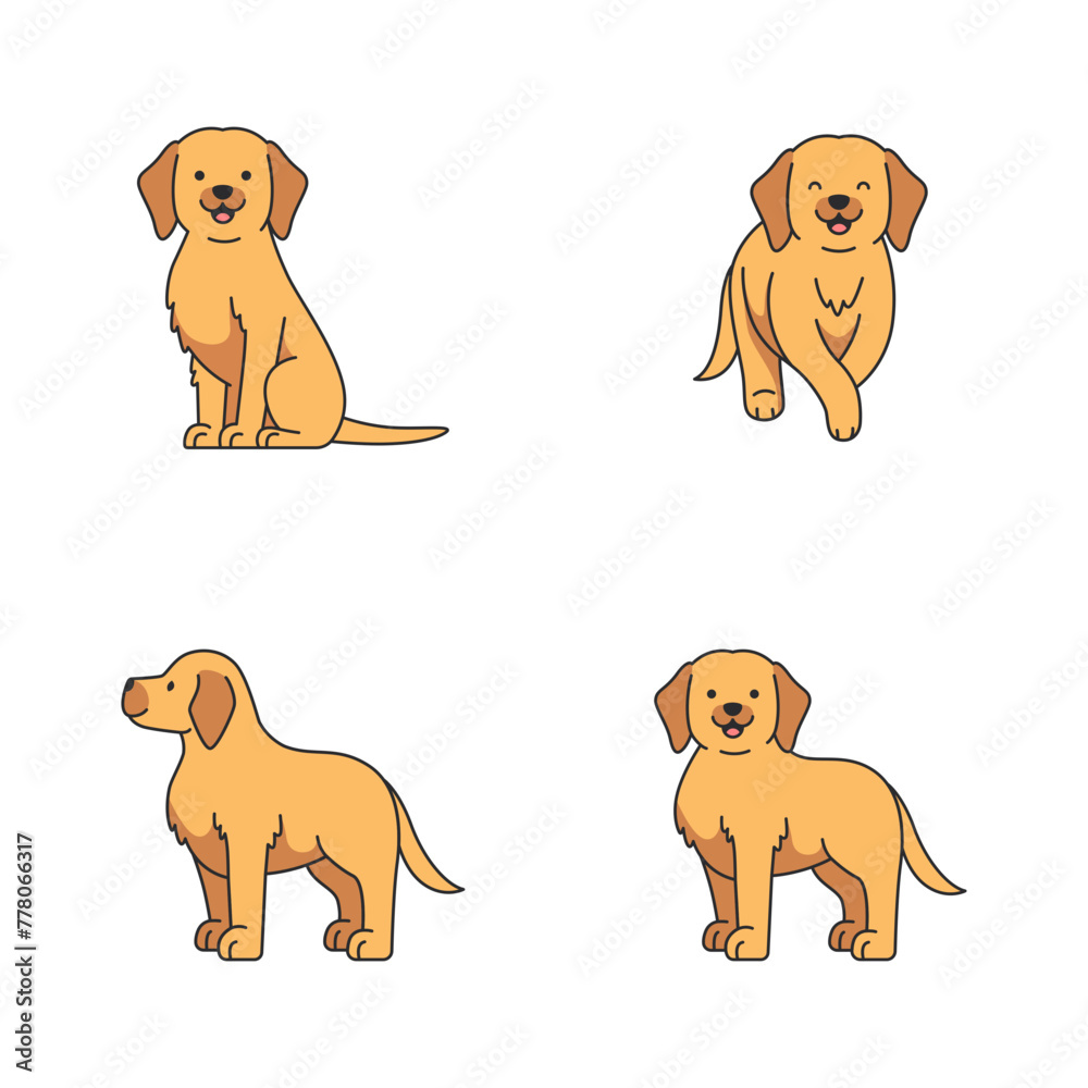 Cute cartoon Labrador Retriever vector illustration Cute cartoon Labrador Retriever vector illustration