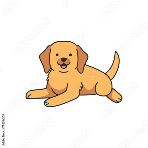 Cute cartoon Labrador Retriever vector illustration