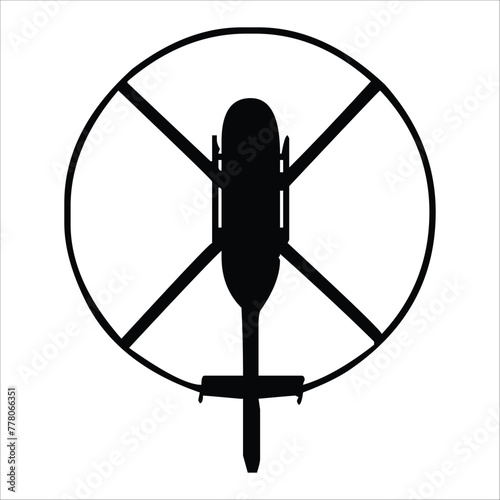 helicopter top view. Simple vector modern icon design illustration.