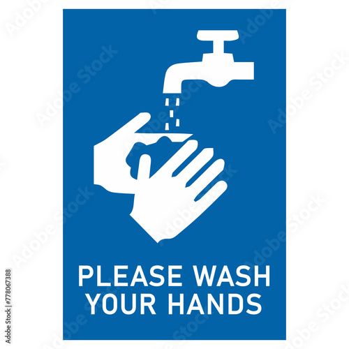 Please wash your hands sign.