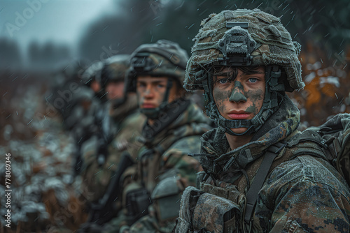 Soldiers Walking Through the Rain © Jelena