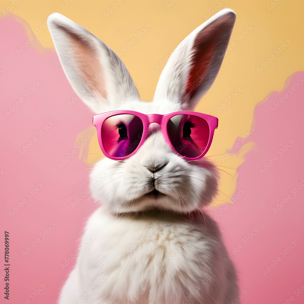 Fototapeta premium sunglasses, 3D, pet, feline, animal, fashion, cool, cute, trendy, stylish, humor, fun, digital art, illustration, rendering, cartoon, playful, character, eyewear
