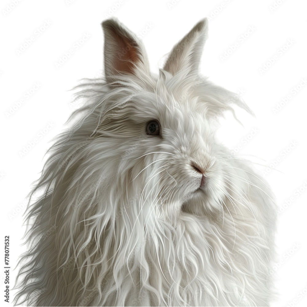 close up portrait of a rabbit's face, generative ai close up portrait of a rabbit's face, generative ai