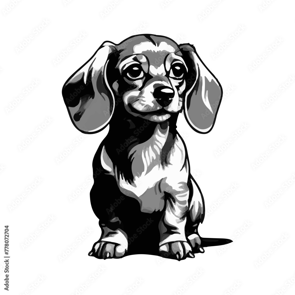 beagle puppy on white background Dog breed vector image Isolated black silhouette on white background Cute line art illustration
beagle puppy on white background Dog breed vector image Isolated black silhouette on white background Cute line art illustration