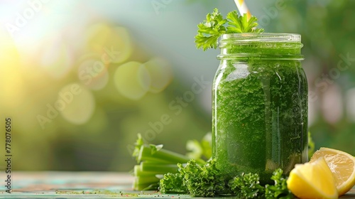 spinach green smoothie Concept  superfoods healthy lifestyle and nutrition  including detox programs and green diets  organic grocery stores and healthy cafes.