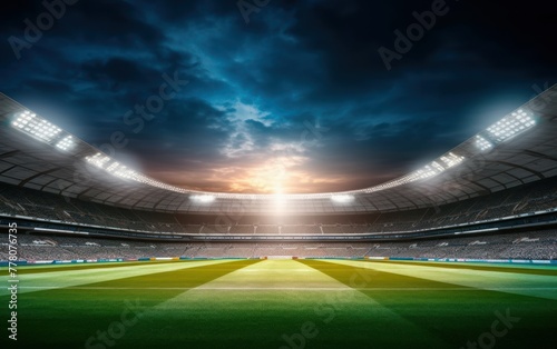 Stunning sunrise at an empty stadium © Muh