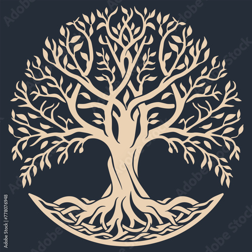 Minimalistic vector illustration of the fundamental tree of life symbol