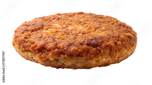 Fried patty isolated on transparent background.