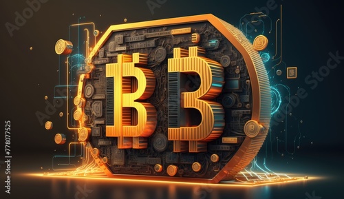 Bitcoin concept illustration electronic economy
