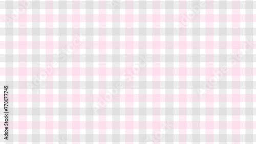 Pink and grey plaid fabric texture as a background 