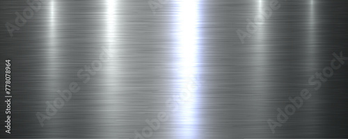 Silver metallic texture with brushed metal pattern, shiny steel industrial and technology background.