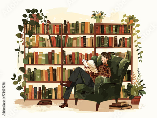 avid reader lost in the pages of a book