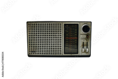 AM and FM radio in the 90's isolated on white background.