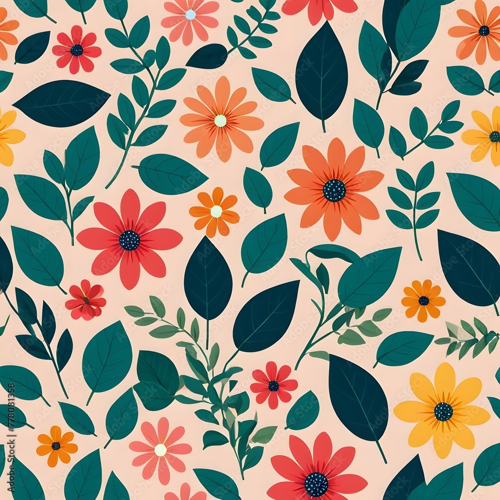 a flat-style cute flower -Generative AI a flat-style cute flower -Generative AI