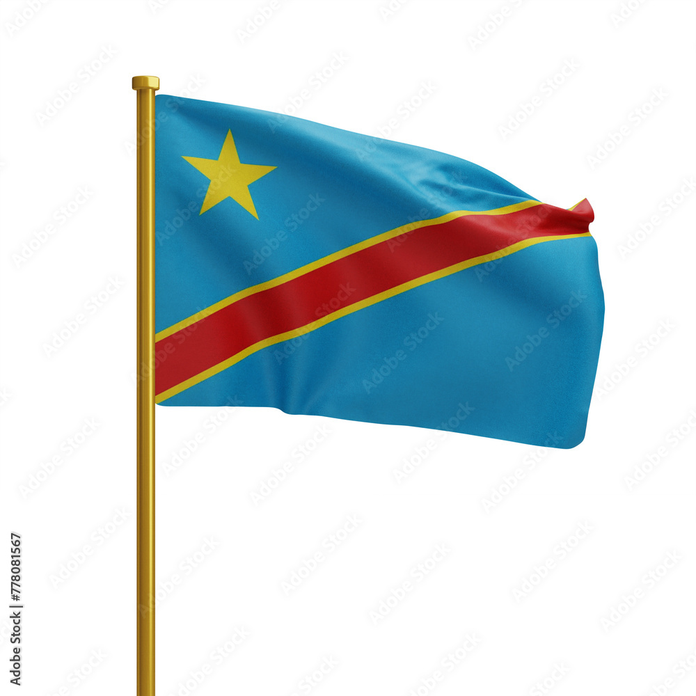 National Flag of Democratic republic of congo National Flag of Democratic republic of congo