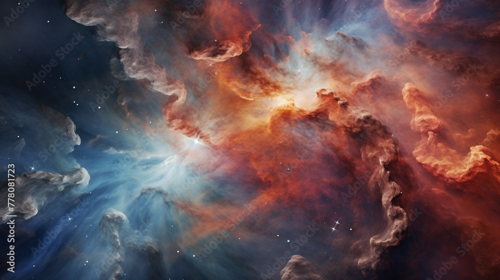 Interstellar Gas Cloud an extraordinary astrophotography image with colorful gas cloud in universe
