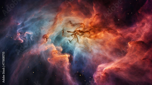 Interstellar Gas Cloud an extraordinary astrophotography image with colorful gas cloud in universe